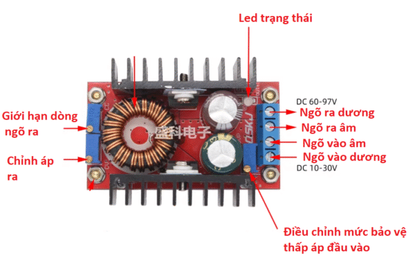 Mạch Ổn Áp DC-DC Buck Boost Conveter 5-40V ra 1.2-35V 150W - Cái - Hình ảnh 2