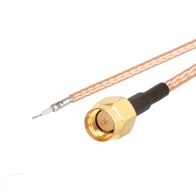 RG316 Dây Cáp RF Hàn PCB Đầu SMA Đực Ren Trong, Dài 10cm