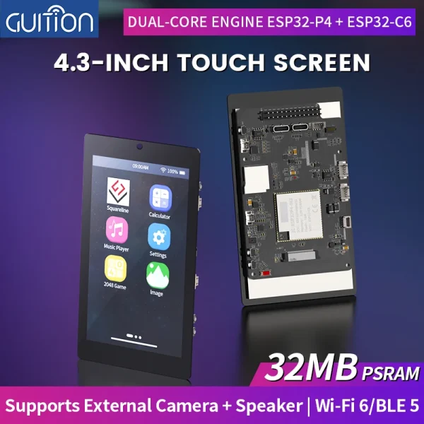 ESP32-P4 Series 4.3 inch IPS HD Capacitive Touch Module with wifi with enclosure 480x800
