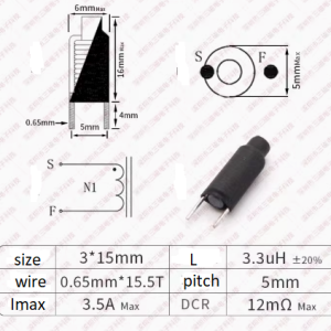 Cuộn cảm 3.3uH 3.5A 3x15mm