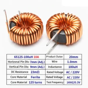 Cuộn cảm 100uH 10A 65125