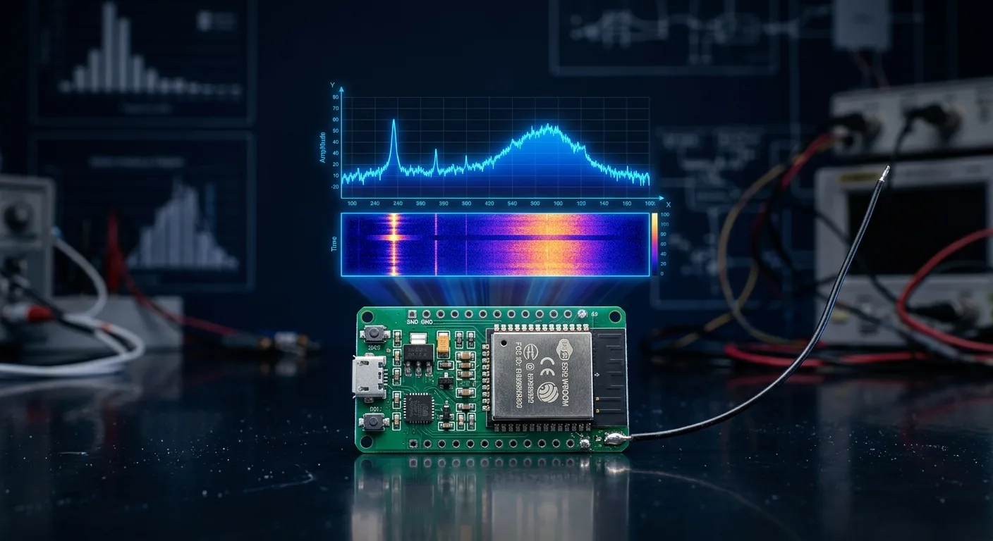 Board ESP32 dùng làm SDR giá rẻ thu mẫu IQ thô cho phân tích phổ 2.4 GHz