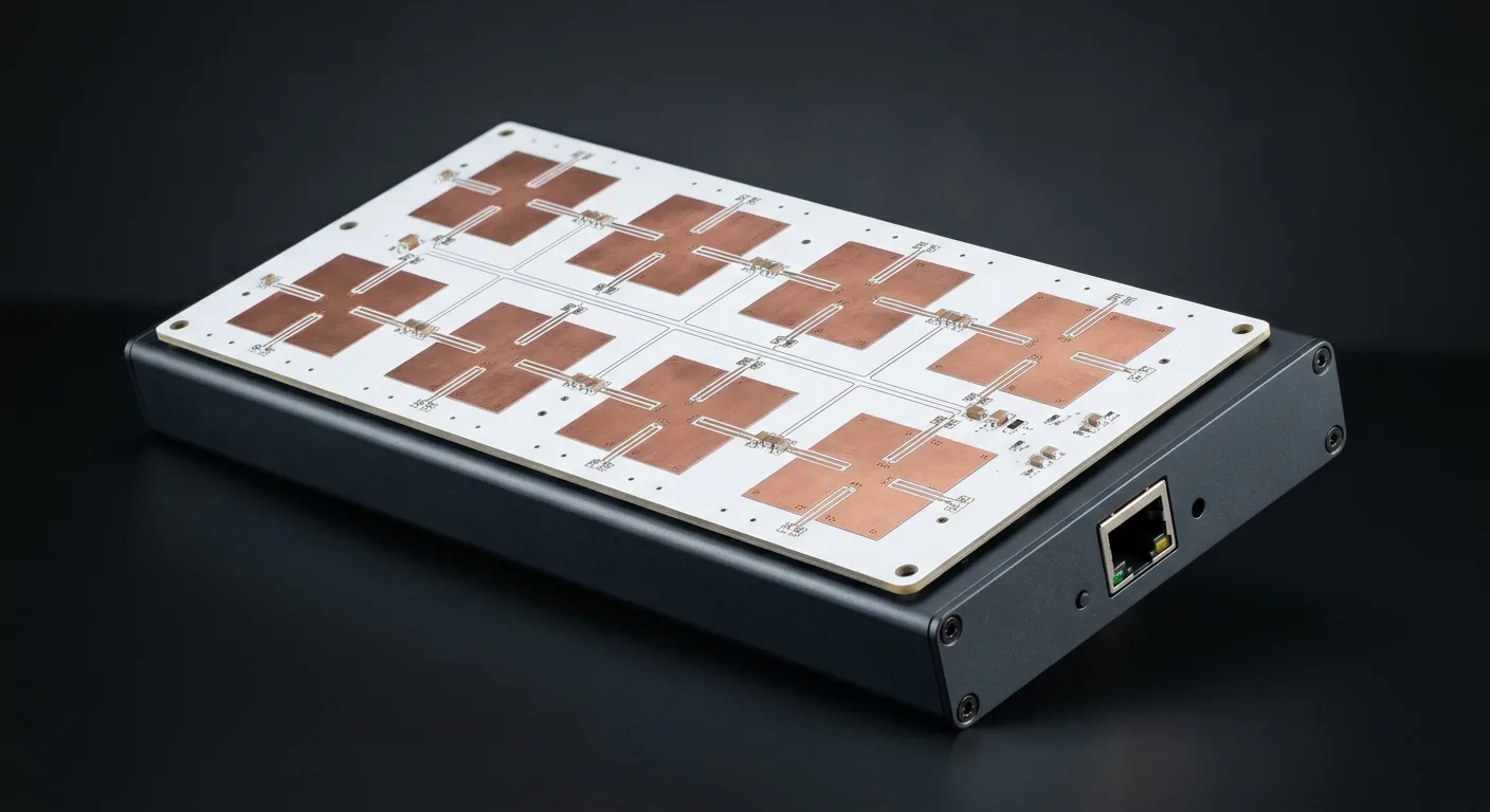 Dàn anten 8 kênh đồng bộ pha 2.4 GHz ghép từ chip ESP32